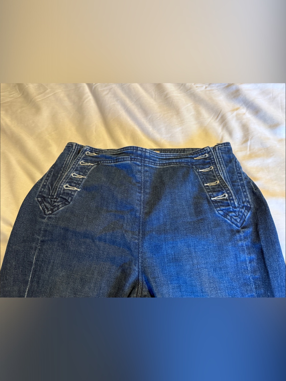 MOTHER Straight Leg Jeans in Blue Denim - Picture 2 of 6